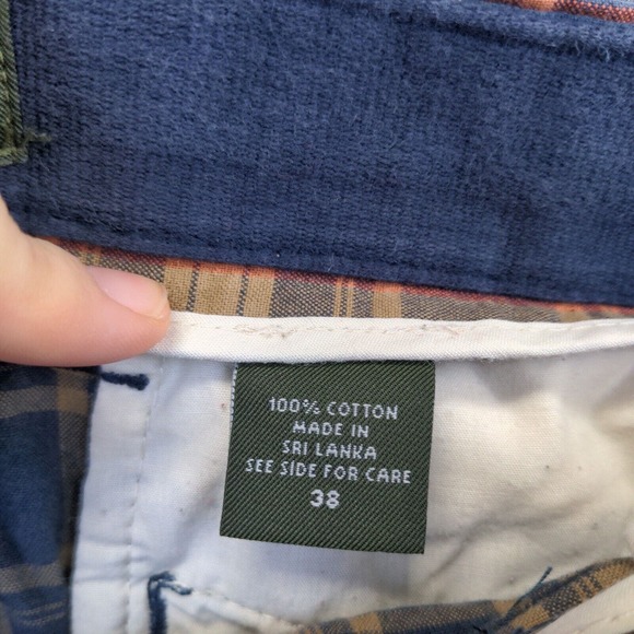 Eddie Bauer Men's Chino Shorts Multicolor Plaid Size 38 100% Cotton Slash Pocket - Picture 11 of 11